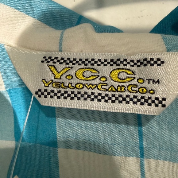 80s vintage Women's Blue and White Plaid Button Down Shirt - Picture 3 of 4